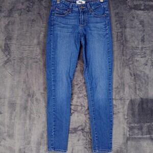 Paige Verdugo Ankle Jeans Womens 24 Blue Mid Rise Skinny Stretch Denim Made USA